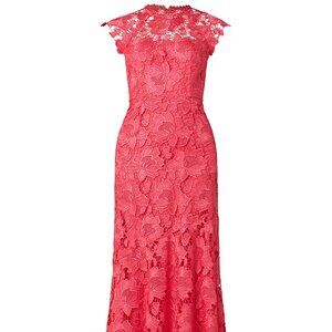 Shosanna Raven Lace Maxi Dress- Coral- Size 4